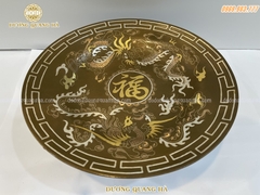 Mâm Bồng Đồng Đỏ Khảm Tam Khí