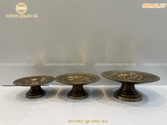 Mâm Bồng Đồng Đỏ Khảm Tam Khí