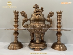 BỘ TAM SỰ CAO 70CM RỒNG NỔI CHẤT LIỆU ĐỒNG ĐỎ PHÔI CHUẨN
