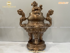 ĐỈNH ĐỒNG CAO 70CM RỒNG NỔI BẰNG CHẤT LIỆU ĐỒNG ĐỎ CAO CẤP