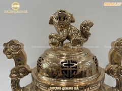 ĐỈNH ĐỒNG THỜ CÚNG CAO 50CM ĐỒNG ĐỎ MỘC HOA SÒI