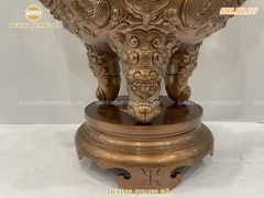 ĐỈNH ĐỒNG RỒNG CHẦU MẶT NGUYỆT ĐỒNG ĐỎ GIẢ CỔ