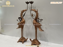 CẶP HẠC THỜ ĐÚC BẰNG ĐỒNG ĐỎ NGUYÊN CHẤT TINH XẢO SẮC NÉT