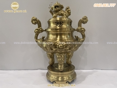 ĐỈNH ĐỒNG THỜ CÚNG CAO 50CM ĐÚC RỒNG NỔI SẮC NÉT