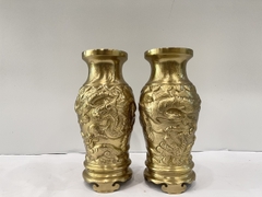 LỌ HOA 30 RỒNG PHƯỢNG CHẤT LIỆU ĐỒNG VÀNG CATTUT