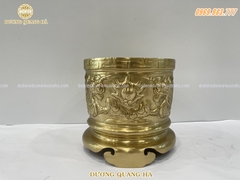 BÁT HƯƠNG ĐÚC THỦ CÔNG ĐỒNG VÀNG CATTUT HOA VĂN RỒNG