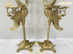 ĐÔI HẠC THỜ CAO 45cm BẰNG ĐỒNG VÀNG TINH XẢO