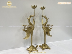 ĐÔI HẠC THỜ CAO 45cm BẰNG ĐỒNG VÀNG TINH XẢO