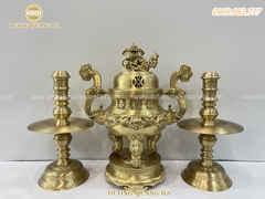 BỘ TAM SỰ CAO 50cm CHẤT LIỆU ĐỒNG VÀNG TINH XẢO, SẮC NÉT