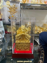 ẤN RỒNG PHONG THỦY DÁT VÀNG 9999