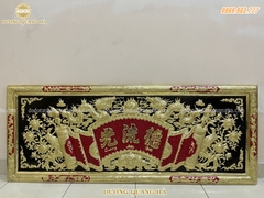 BỘ ĐẠI TỰ CÂU ĐỐI 1M55 BẰNG ĐỒNG VÀNG NỀN ĐỎ ĐEN