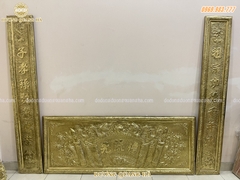 BỘ ĐẠI TỰ CÂU ĐỐI 1M55 CHẤT LIỆU ĐỒNG VÀNG MỘC