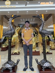 ĐÔI HẠC THỜ CỠ LỚN 1m92 ĐỒNG ĐỎ PHỚT NỈ SIÊU NÉT