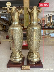 ĐÔI LỌ LỤC BÌNH TỨ QUÝ ĐỒNG VÀNG CATTUT
