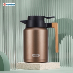 BÌNH GIỮ NHIỆT QUAI GỖ 1500ML HOKORI 0115
