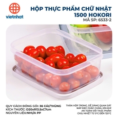 HỘP THỰC PHẨM CHỮ NHẬT 1500 HOKORI 6533-2