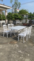 bàn nhựa chữ nhật 80 cm x 140 cm chân liền kẽm sơn tinh điện