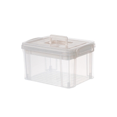 Hộp đựng đồ y tế gia đình 6576-1 nhựa trong suốt có quai sách có khóa 2 lớp tiện lợi  aladanh-net-vn