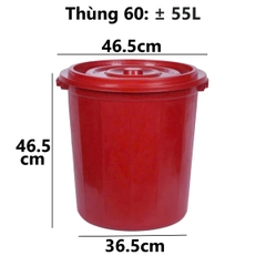Thùng 60L Gia Long đỏ 9106