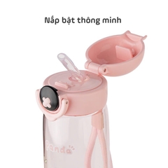 BÌNH NƯỚC TRẺ EM PANDA 480ML HOKORI 0080