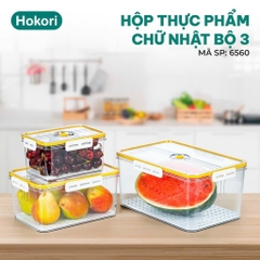 HỘP THỰC PHẨM CHỮ NHẬT BỘ 3 HOKORI 6560