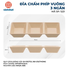 ĐĨA CHẤM PHÍP VUÔNG 3 NGĂN 1221