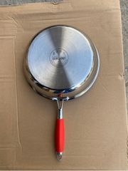 chảo inox liền khối  đáy từ 28 cm hioko