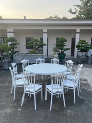 bàn nhựa tròn 120 cm chân liền kẽm sơn tĩnh điện