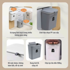 thùng rác treo tường megahome 9L