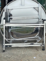 Bàn inox tròn 1m4 chân vuông rời