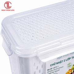 HỘP THỰC PHẨM CHỮ NHẬT 2 LỚP THÁI BÉ HOKORI 6572-1