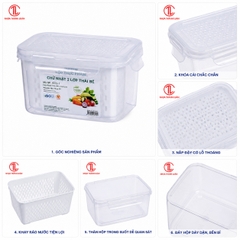 HỘP THỰC PHẨM CHỮ NHẬT 2 LỚP THÁI BÉ HOKORI 6572-1