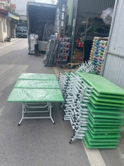 bàn gấp mẫu giáo xanh