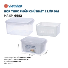 HỘP THỰC PHẨM CHỮ NHẬT 2 LỚP ĐẠI 6582