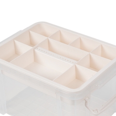 Hộp đựng đồ y tế gia đình 6576-1 nhựa trong suốt có quai sách có khóa 2 lớp tiện lợi  aladanh-net-vn