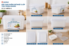 HỘP THỰC PHẨM CHỮ NHẬT 2 LỚP THÁI ĐẠI HOKORI 6572-3