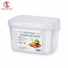 HỘP THỰC PHẨM CHỮ NHẬT 2 LỚP THÁI BÉ HOKORI 6572-1