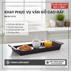 KHAY CHỮ NHẬT VÂN GỖ TAY VỒNG 5713