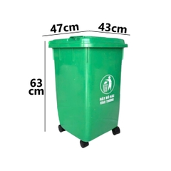 THÙNG RÁC CÓ BÁNH XE 60L GLCC 9100