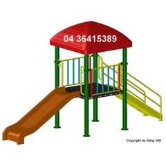 Nhà tròi cầu trượt 1 khối