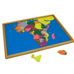 Bản đồ châu Phi được đóng khung gỗ sồi – Premium Africa puzzle map with beechwood frame