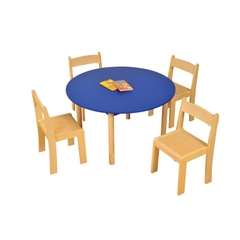 Bàn mầm non hình  tròn gỗ