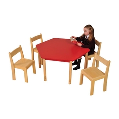 Bàn mầm non gỗ hình  lục giác