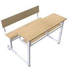 Bàn học sinh 2 chỗ ngồi liền ghế có tựa