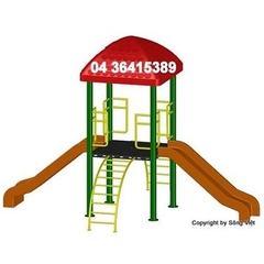 Nhà tròi cầu trượt 1 khối