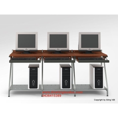 Bàn vi tính 3 chỗ khung sắt