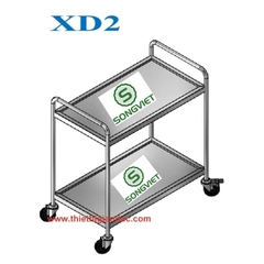 Xe đẩy thức ăn 2 tầng
