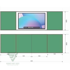 Bảng trượt ngang 4 tấm 2 lớp liền khối S_Board 4800mm