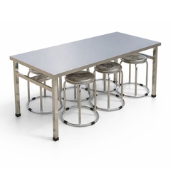 Bàn ăn Inox 304 6 chỗ dài 1500