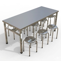 Bàn ăn Inox 304 6 chỗ dài 1400